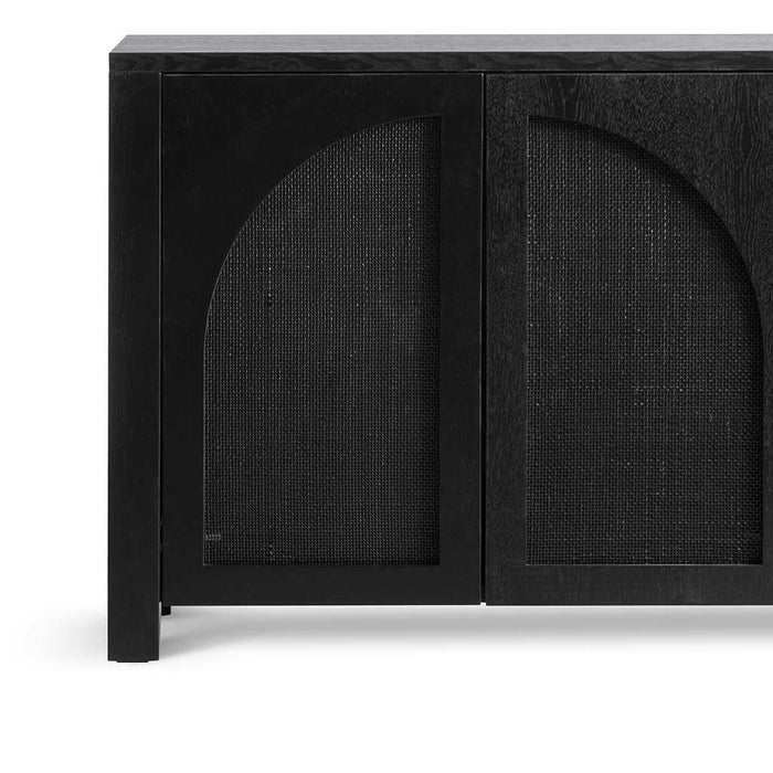 CDT6778-CN 1.95m Black Oak Sideboard Unit - Rattan