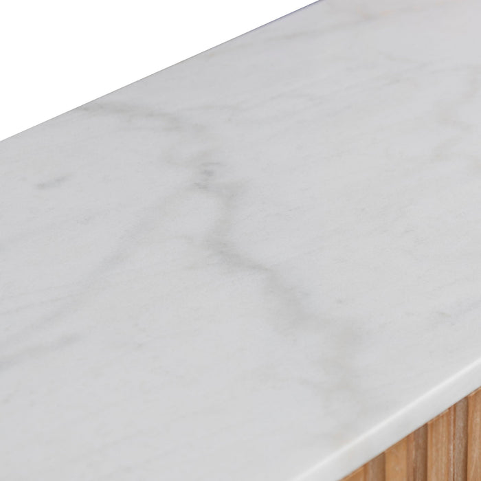 CDT6960-NI 1.6m White Marble Console Table - Natural