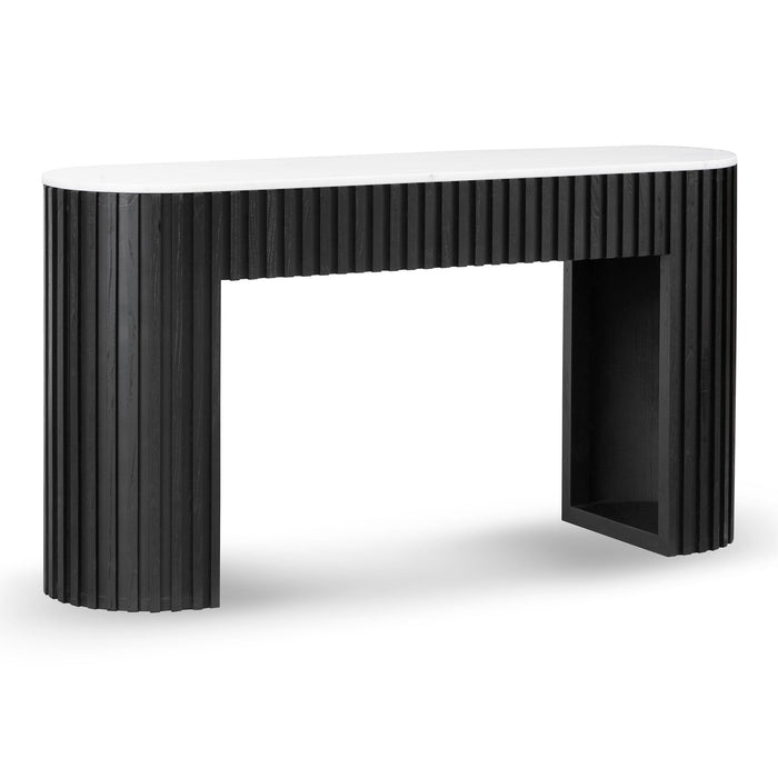 CDT8906-NI 1.5m White Marble Console Table - Black