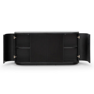 Calibre Furniture Elino 1.6m Veneer Top Buffet Unit - Full Black