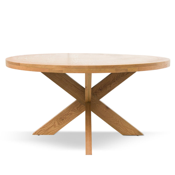 CDT6983-CH 1.5m Round Wooden Dining Table - Distress Natural