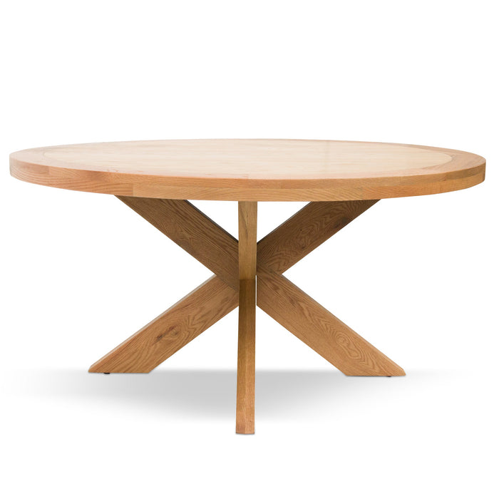 CDT6983-CH 1.5m Round Wooden Dining Table - Distress Natural