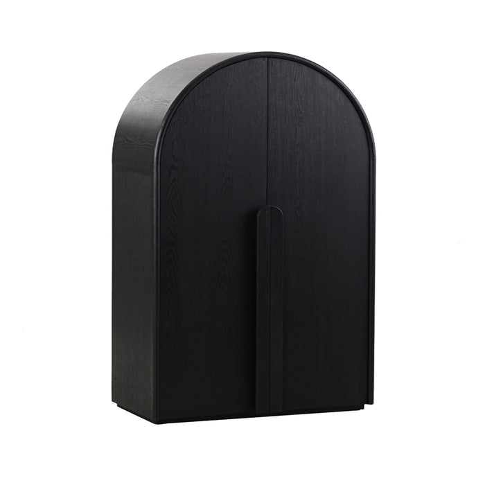 CDT8295-NI 150cm (H) Ash Curve Cabinet - Full Black