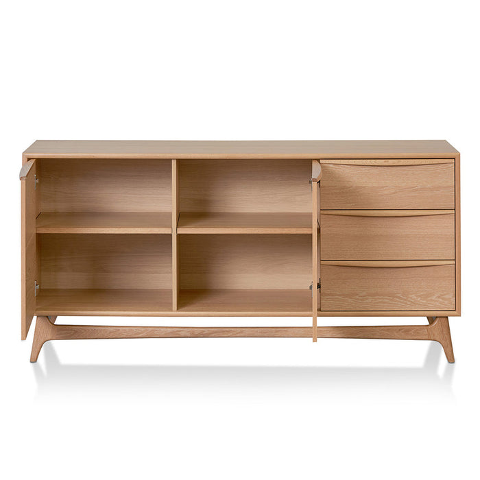 Calibre Furniture Brendon 1.6m Sideboard Unit with Drawers - Natural Oak