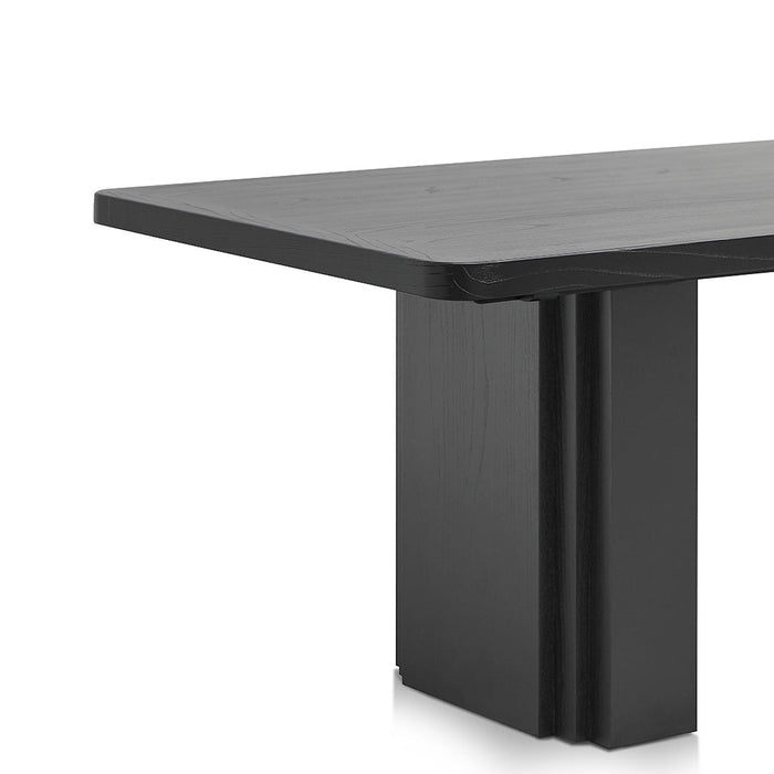 CDT8405-NI 2.4m Elm Dining Table - Full Black