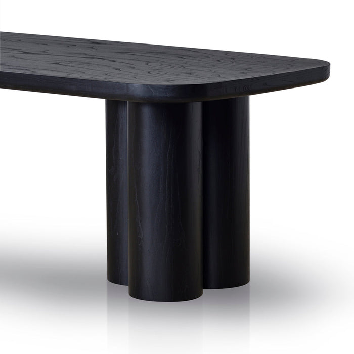 CDT8414-NI 2.4m Elm Dining Table - Full Black