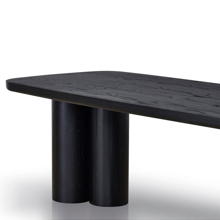 CDT8414-NI 2.4m Elm Dining Table - Full Black