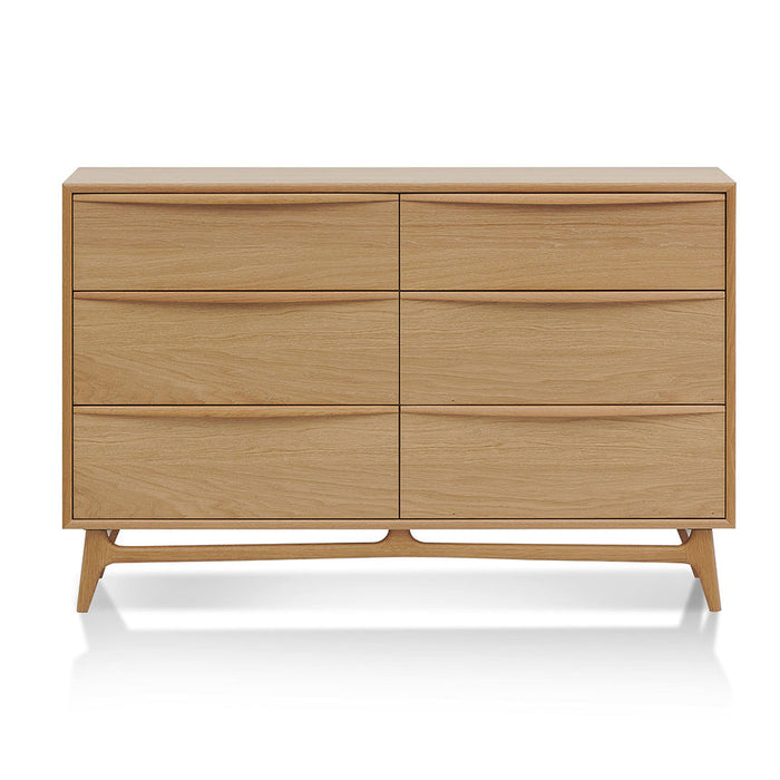 Calibre Furniture Brendon 6 Drawer Chest - Natural Oak