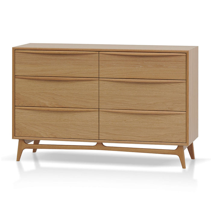 Calibre Furniture Brendon 6 Drawer Chest - Natural Oak