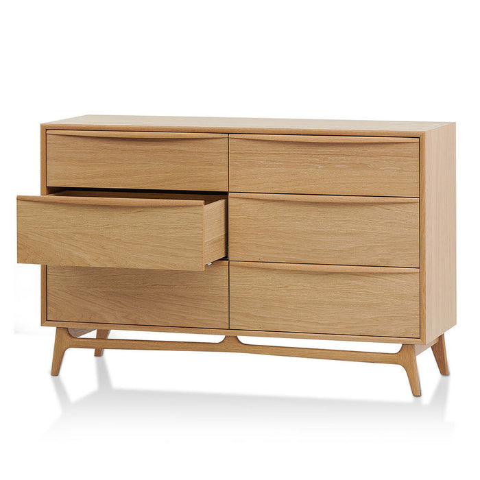 Calibre Furniture Brendon 6 Drawer Chest - Natural Oak