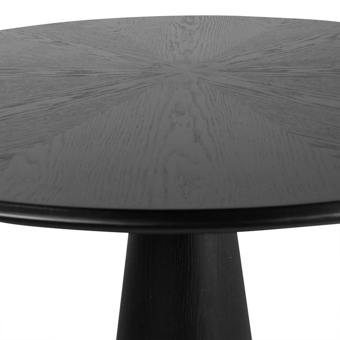 CDT8686-DR 1.2m Round Dining Table - Full Black