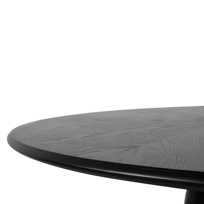 CDT8686-DR 1.2m Round Dining Table - Full Black