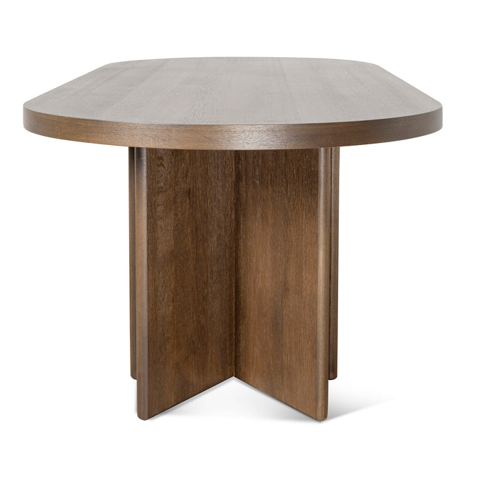 CDT8696-VA 2.4m Pill Shape Dining Table - Caramel Oak