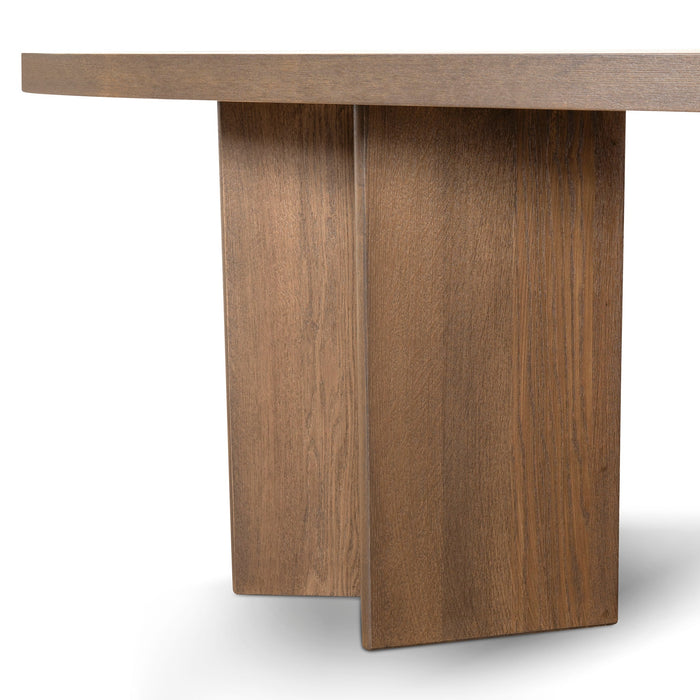 CDT8696-VA 2.4m Pill Shape Dining Table - Caramel Oak