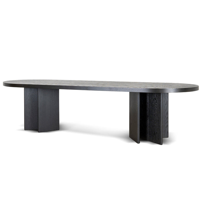 CDT8699-VA 3m Pill Shape Dining Table - Textured Espresso Black