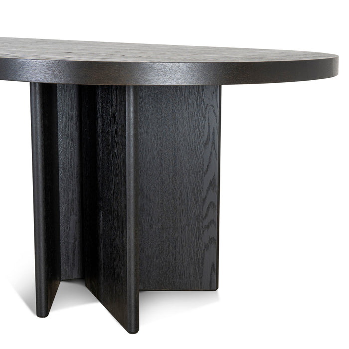 CDT8699-VA 3m Pill Shape Dining Table - Textured Espresso Black