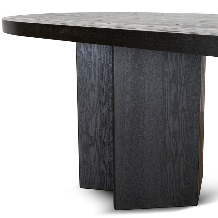 CDT8699-VA 3m Pill Shape Dining Table - Textured Espresso Black