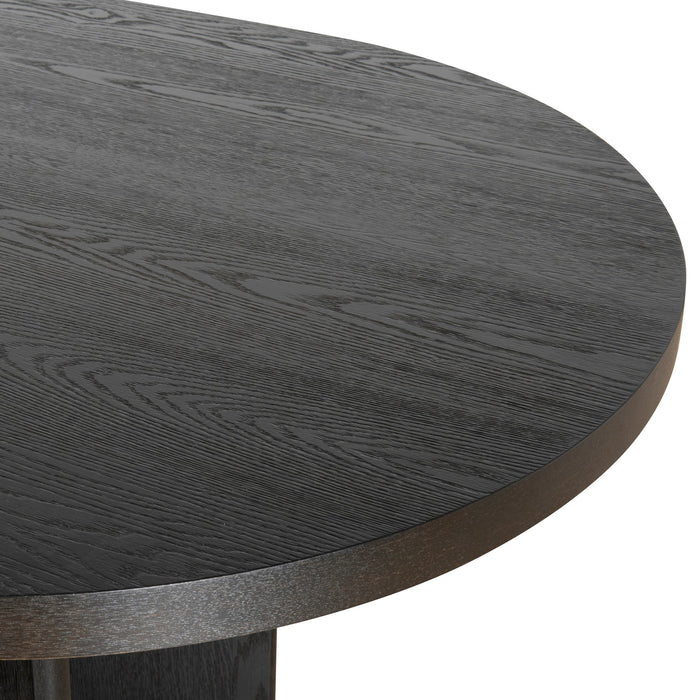 CDT8699-VA 3m Pill Shape Dining Table - Textured Espresso Black