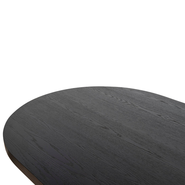 CDT8699-VA 3m Pill Shape Dining Table - Textured Espresso Black