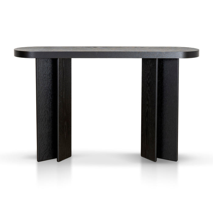 CDT8702-VA 1.3m Pill Shape Console Table - Textured Espresso Black