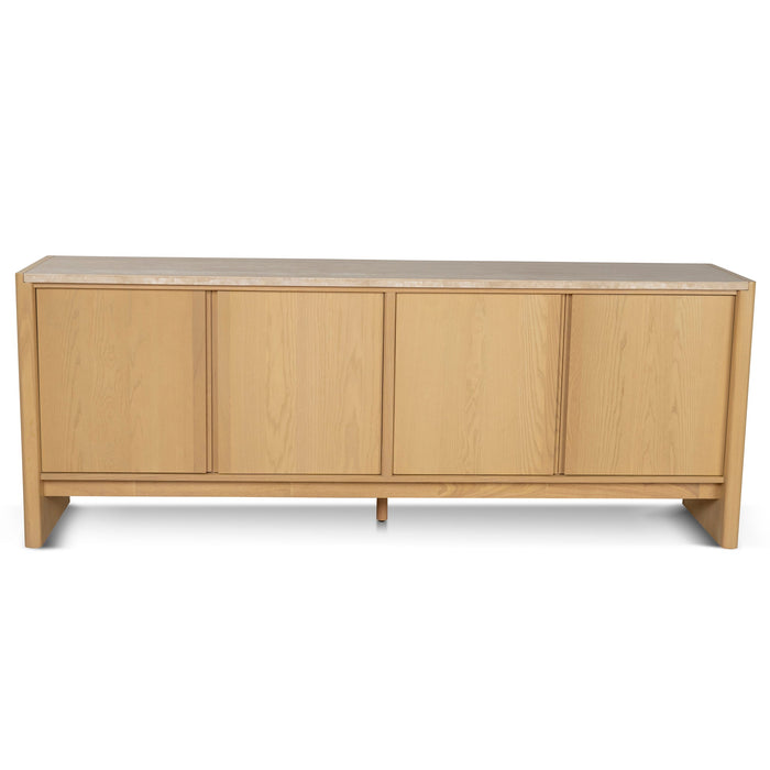 CDT8736-KK 2.1m Travertine Top Sideboard Unit - Creme Ash