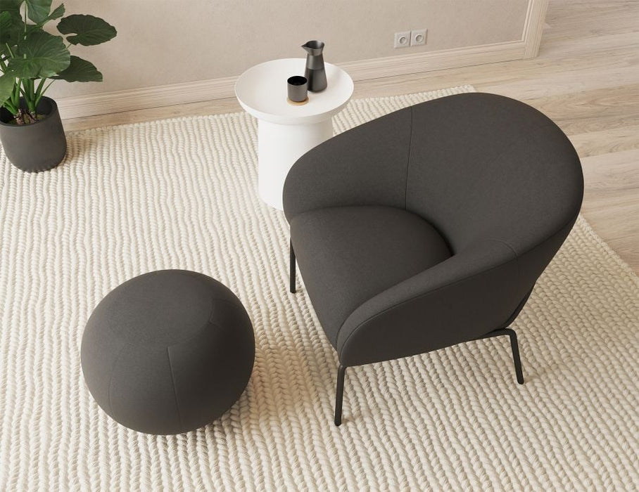 Solace Lounge Chair - Storm Grey - Brushed Matt Gold Legs