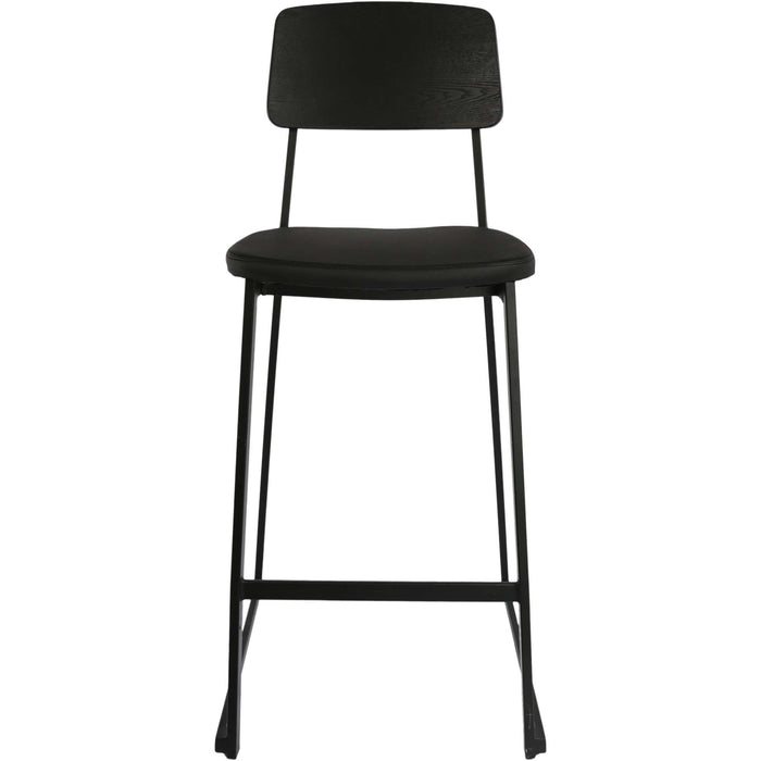 Durafurn Denver Barstool - Black Vinyl Seat & Black Ply Backrest