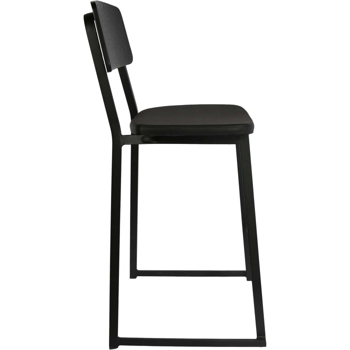 Durafurn Denver Barstool - Black Vinyl Seat & Black Ply Backrest