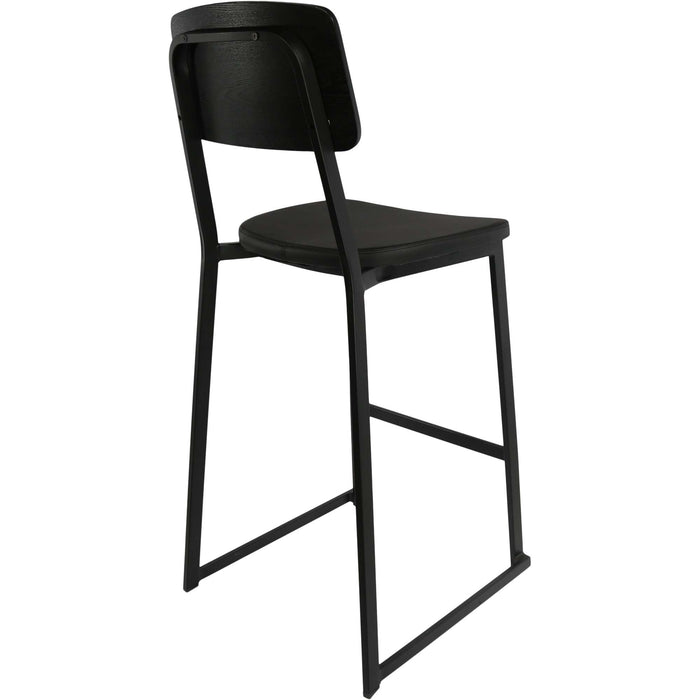Durafurn Denver Barstool - Black Vinyl Seat & Black Ply Backrest