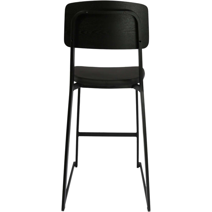 Durafurn Denver Barstool - Black Vinyl Seat & Black Ply Backrest