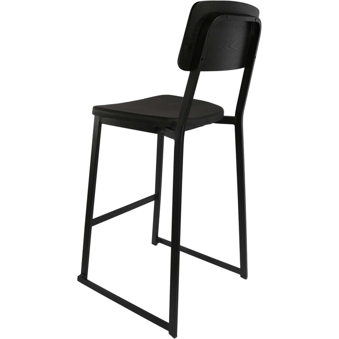 Durafurn Denver Barstool - Black Vinyl Seat & Black Ply Backrest
