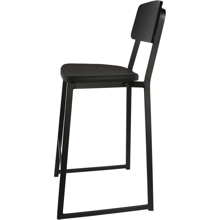 Durafurn Denver Barstool - Black Vinyl Seat & Black Ply Backrest