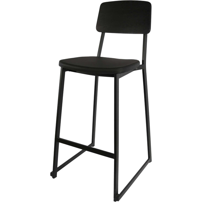 Durafurn Denver Barstool - Black Vinyl Seat & Black Ply Backrest