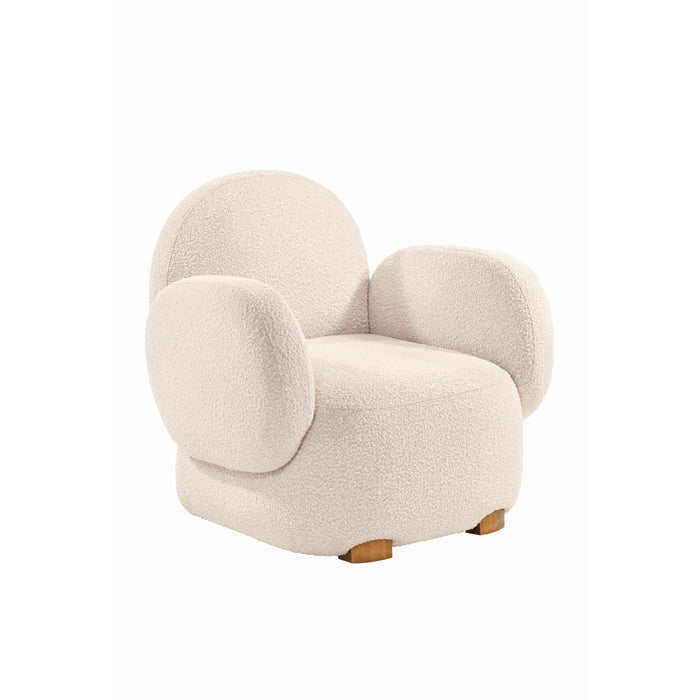 Dolce Armchair - Plush Ivory Boucle Fabric