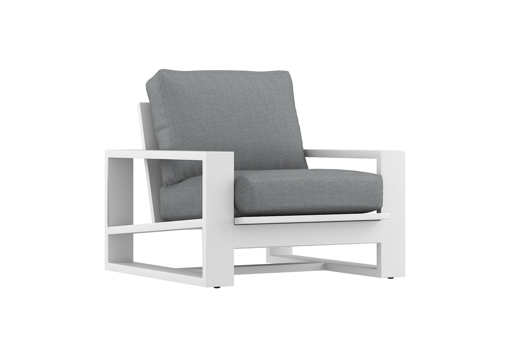 Double Island Outdoor Sofa - 1 Seater - White - Cast Slate