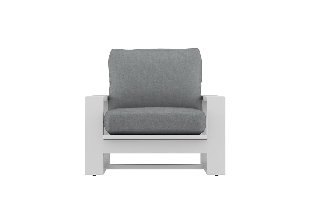 Double Island Outdoor Sofa - 1 Seater - White - Cast Slate