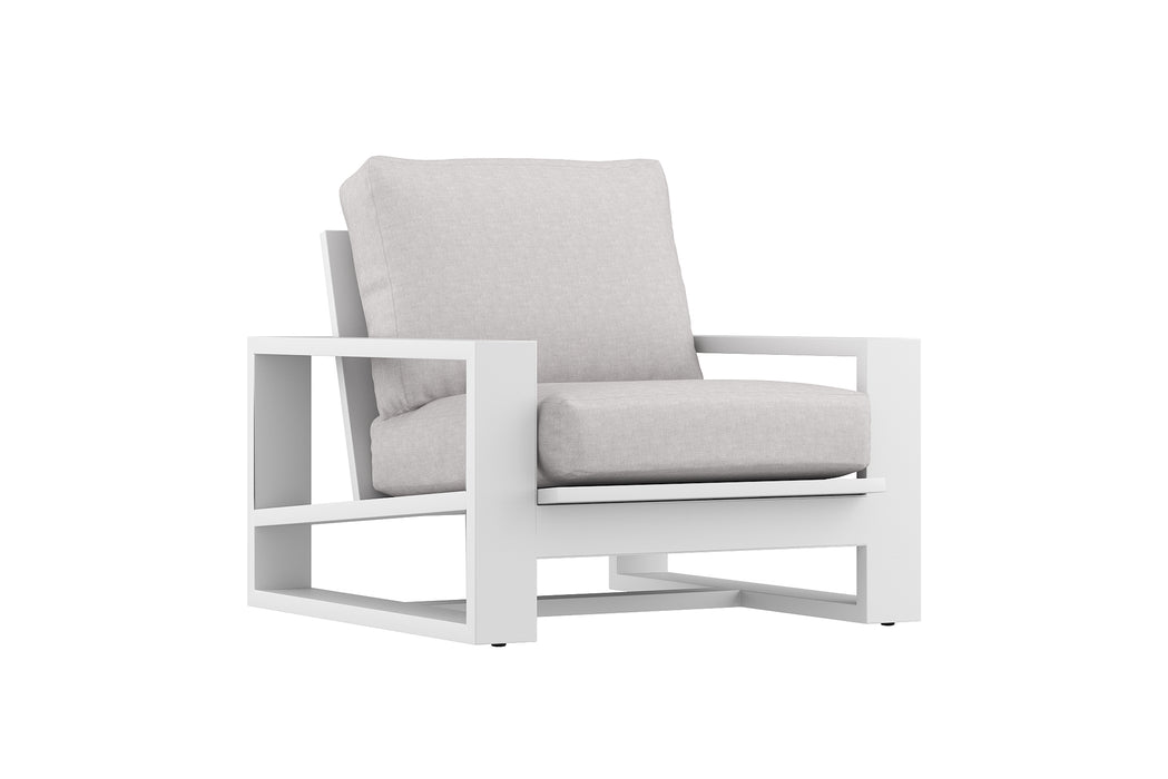 Double Island Outdoor Sofa - 1 Seater - White - Cast Slate