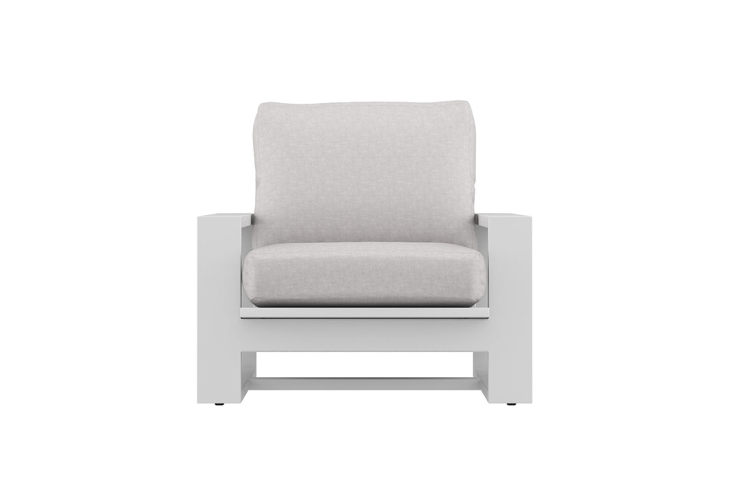 Double Island Outdoor Sofa - 1 Seater - White - Cast Slate