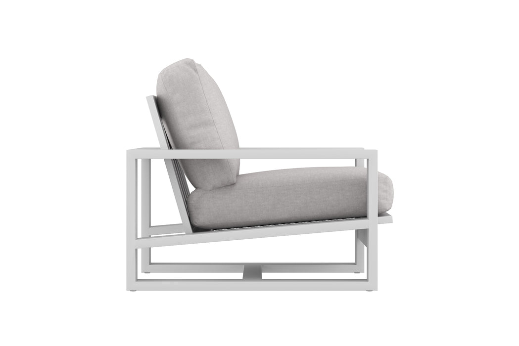 Double Island Outdoor Sofa - 1 Seater - White - Cast Slate
