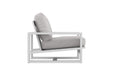 Double Island Outdoor Sofa - 1 Seater - White - Cast Slate