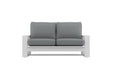 Double Island Outdoor Sofa - 2 Seater White - Cast Silver