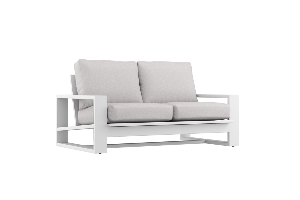 Double Island Outdoor Sofa - 2 Seater White - Cast Slate