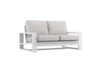 Double Island Outdoor Sofa - 2 Seater White - Cast Silver