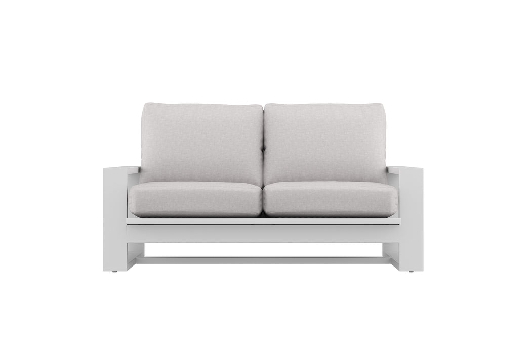 Double Island Outdoor Sofa - 2 Seater White - Cast Slate