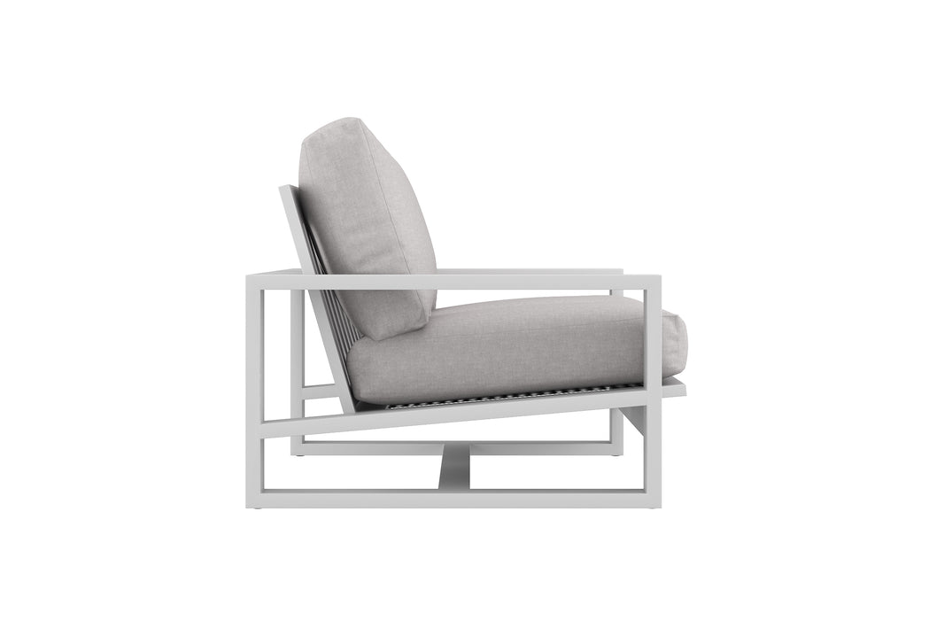 Double Island Outdoor Sofa - 2 Seater White - Cast Silver