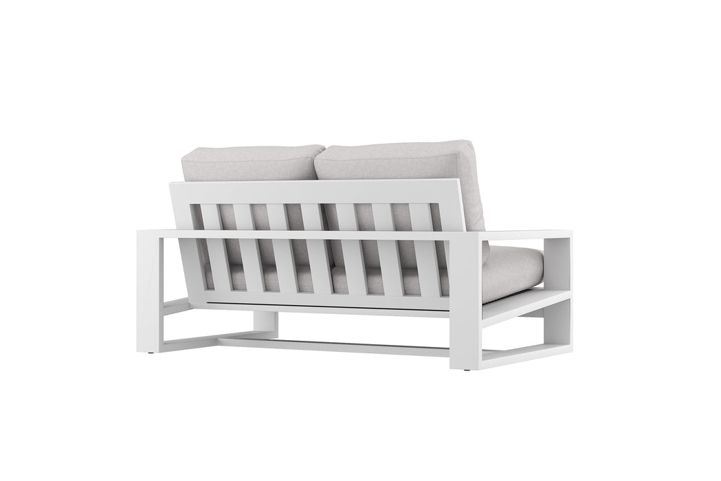 Double Island Outdoor Sofa - 2 Seater White - Cast Slate