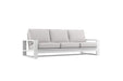 Double Island Outdoor Sofa - 3 Seater White - Cast Silver