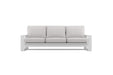 Double Island Outdoor Sofa - 3 Seater White - Cast Silver