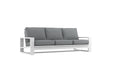 Double Island Outdoor Sofa - 3 Seater White - Cast Silver