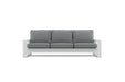Double Island Outdoor Sofa - 3 Seater White - Cast Silver